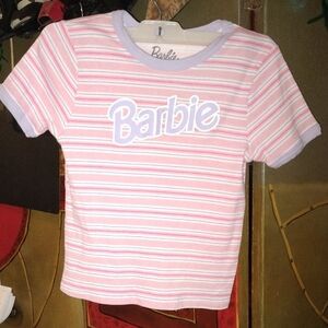 Barbie Pink and White Striped Tee